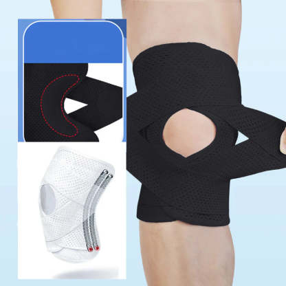 V-Shaped Dual Directional Strap Knee Support with Elastic Spring Support and Patella Pad