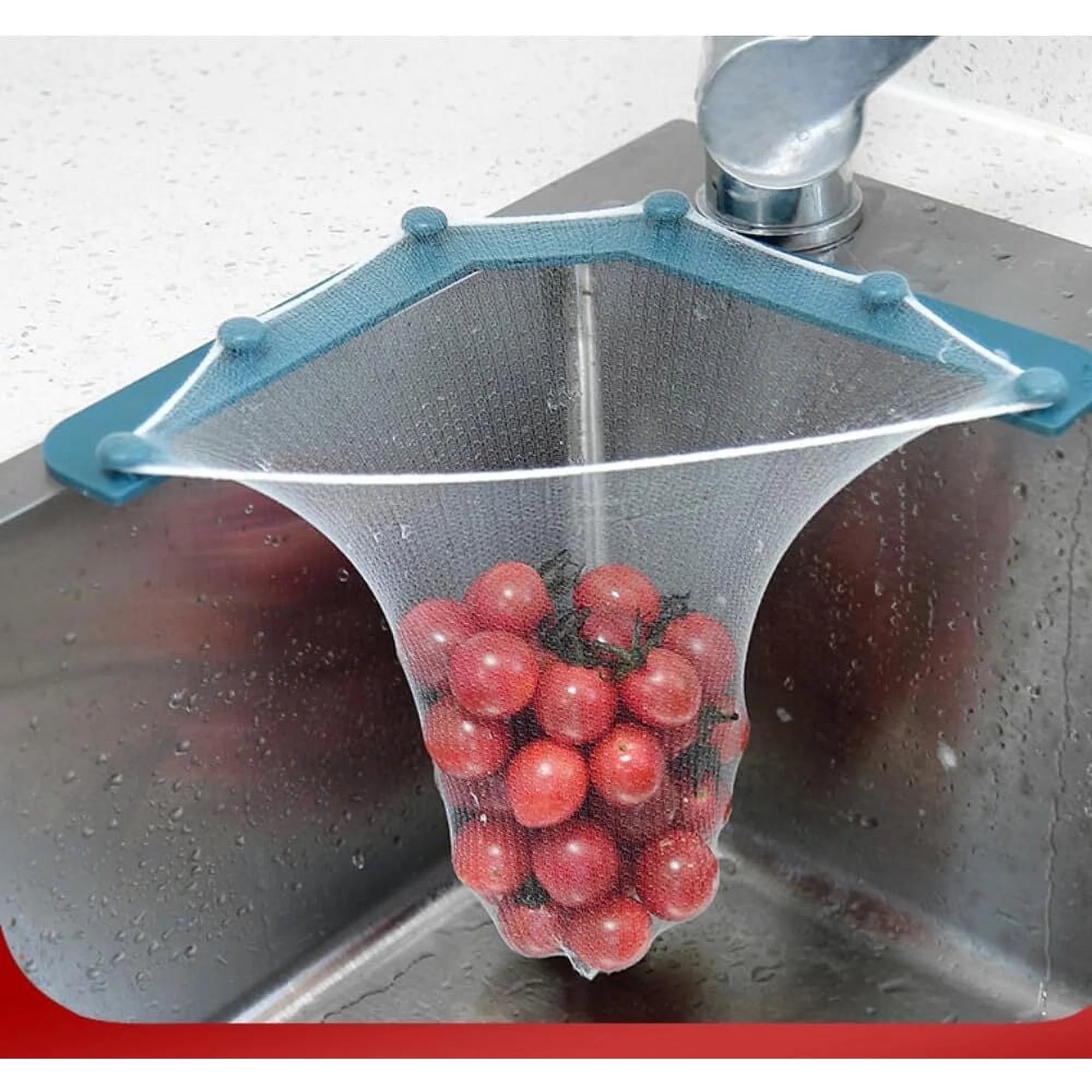 Triangular Three-Leg Sink Filter (Includes 50 Filter Bags, Space-Saving Design, Ideal for Kitchen