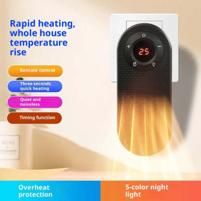 Compact Electric Heater – 180° Rotation, LED Display, Remote Control, Overheat Protection
