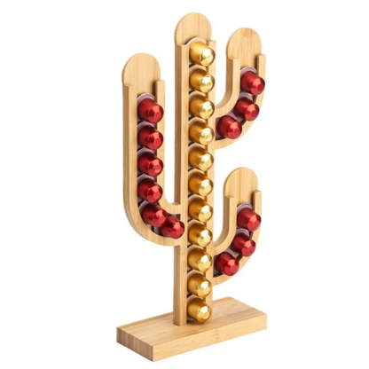 Bamboo Coffee Capsule Organizer | Cactus Coffee Rack | K-Cup Capsule Holder
