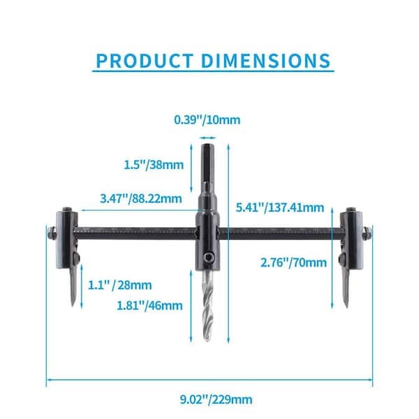 Adjustable Hole Saw – Heavy Duty Circle Cutter for Wood & Drywall