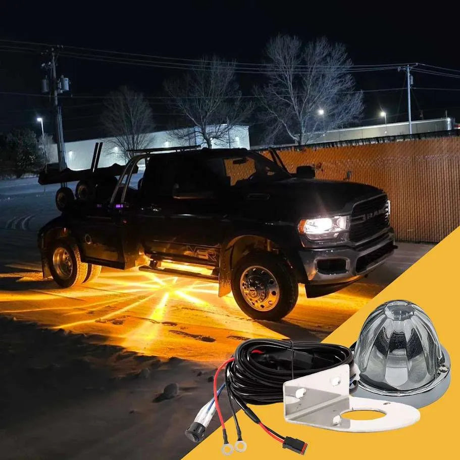 🚚 Universal Glass Star Marker Light Kit – Plug-and-Play Lighting with Wiring Harness & Mounting Bracket