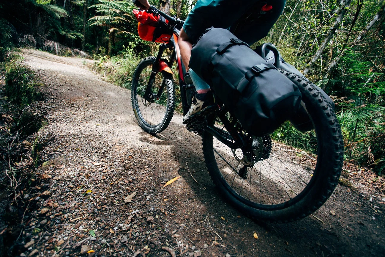 Universal Rear Bike Cargo Rack with Cradles & 8L Dry Bag for MTB and e-MTB Adventures