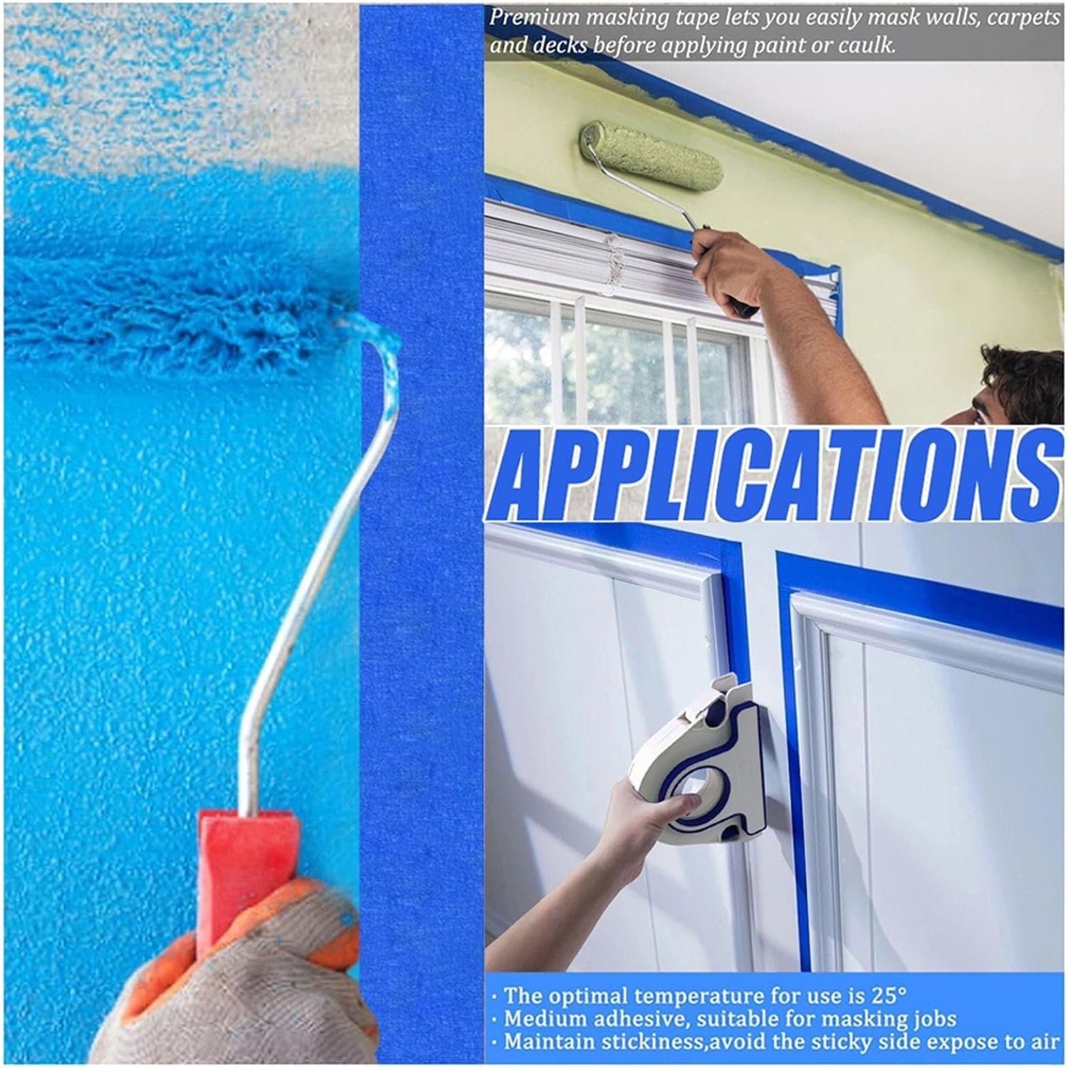 Paint Tape Applicator – 5× Faster Masking with Precision Control for Painting, Caulking & Trim Work！