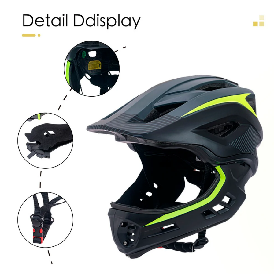 Kids Adjustable Detachable Full-Face Multi-Sport Helmet – Lightweight & Breathable Protection