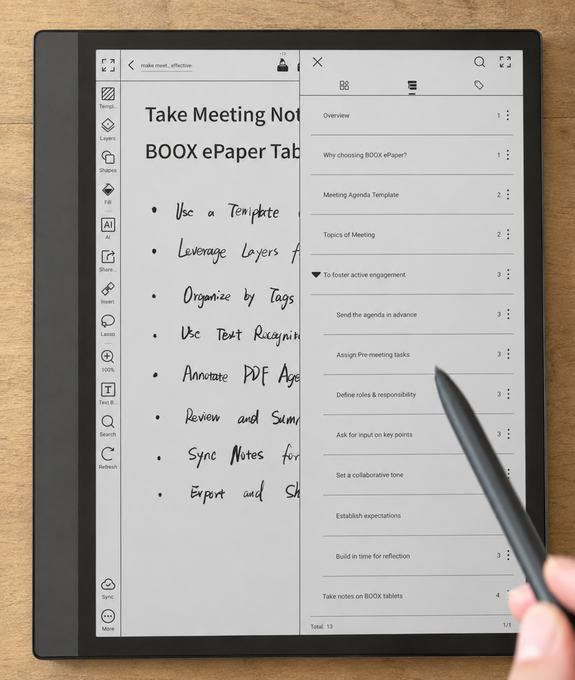 E-ink digital notebook