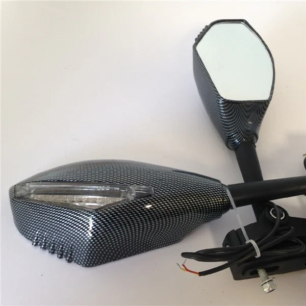 Carbon-Style Turn Signal Mirrors – Enhanced Visibility Riding System