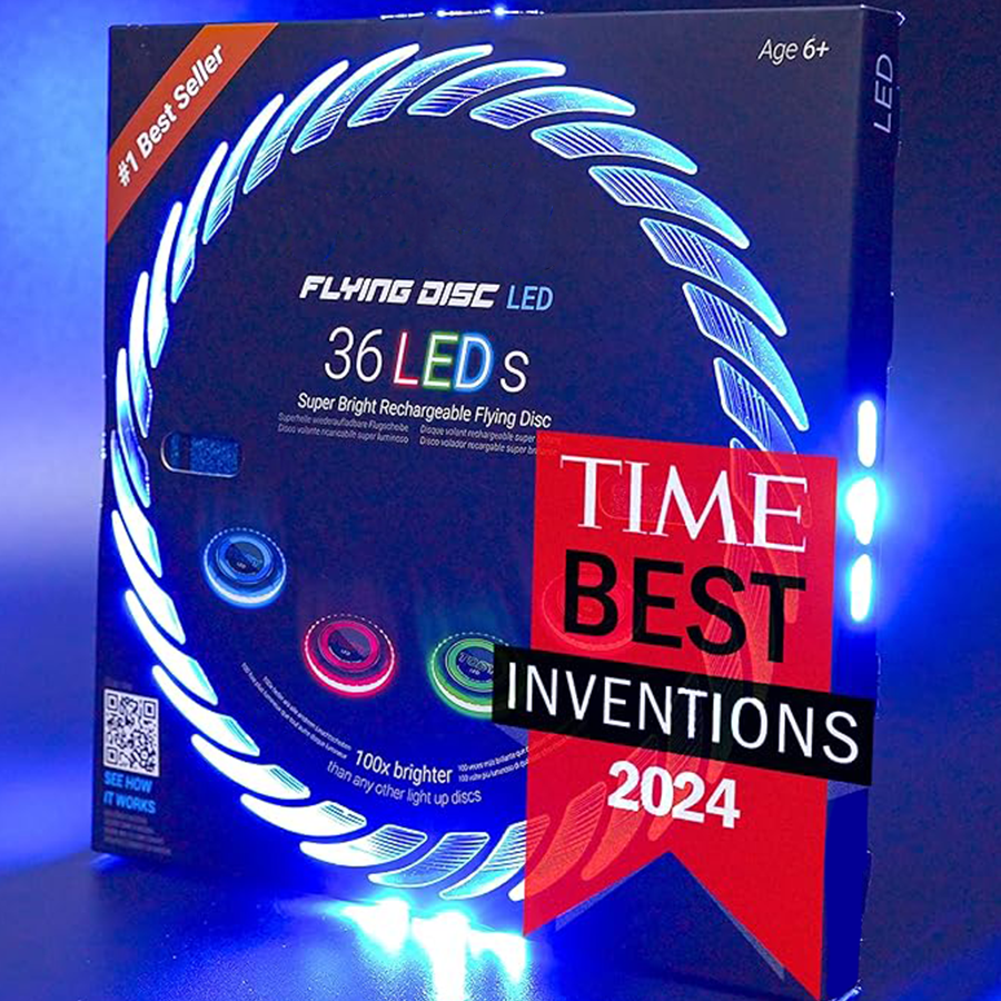 Flying Disc features 108 RGB multi-color LEDs or 36 monochrome LEDs.