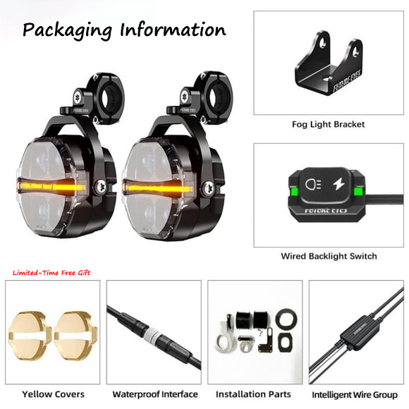 ⚡ 180W Dual-Beam LED Motorcycle Driving Light