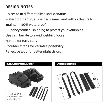 Ultimate Universal Waterproof Motorcycle Pannier Side Bags - Heavy-Duty Adventure Saddlebags for All Terrains