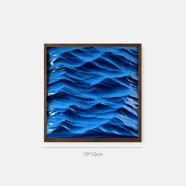 Mini Ocean Hand-Carved Wooden Wall Art | Framed