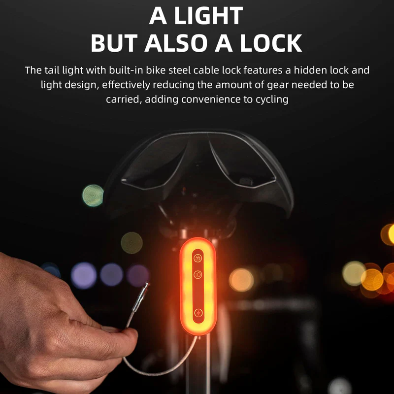 2-in-1 Smart Bluetooth Bike Lock & Sensor Tail Light