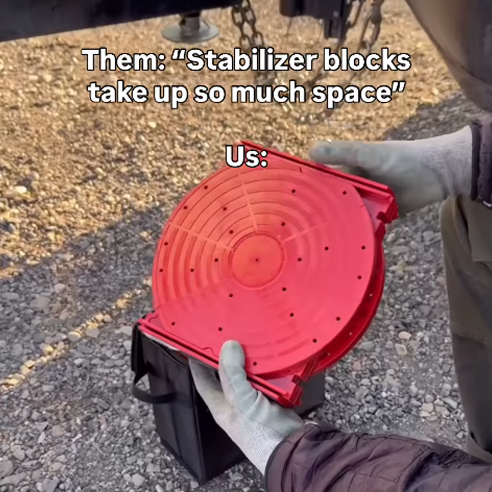 Weighing safety flip jack block