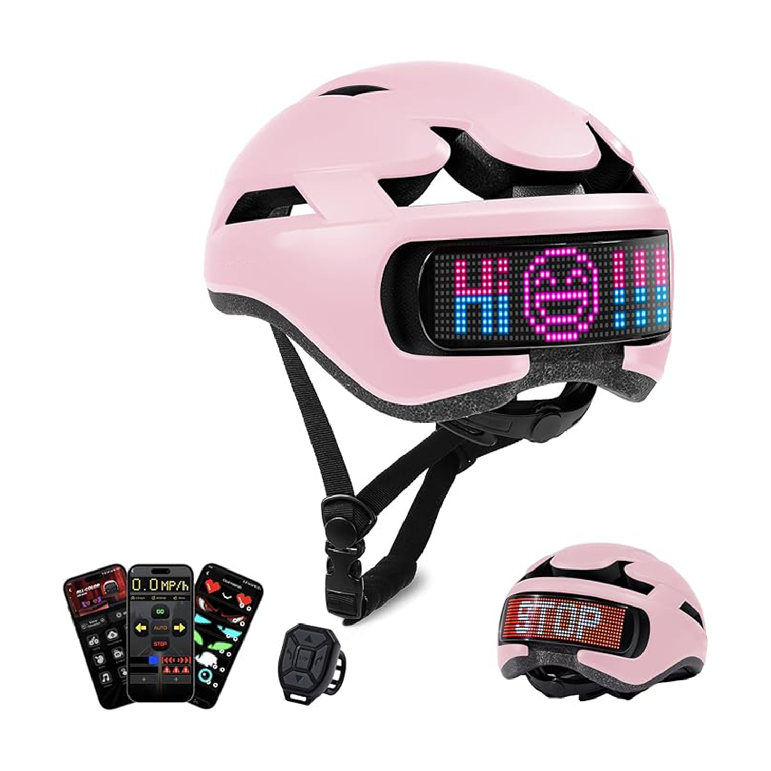 360° high-visibility LED display bicycle helmet with turn signals