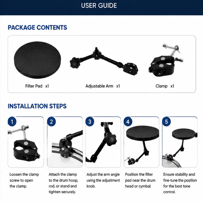 Tone Filter – 10-Inch Drum and Microphone Sound Control Accessory