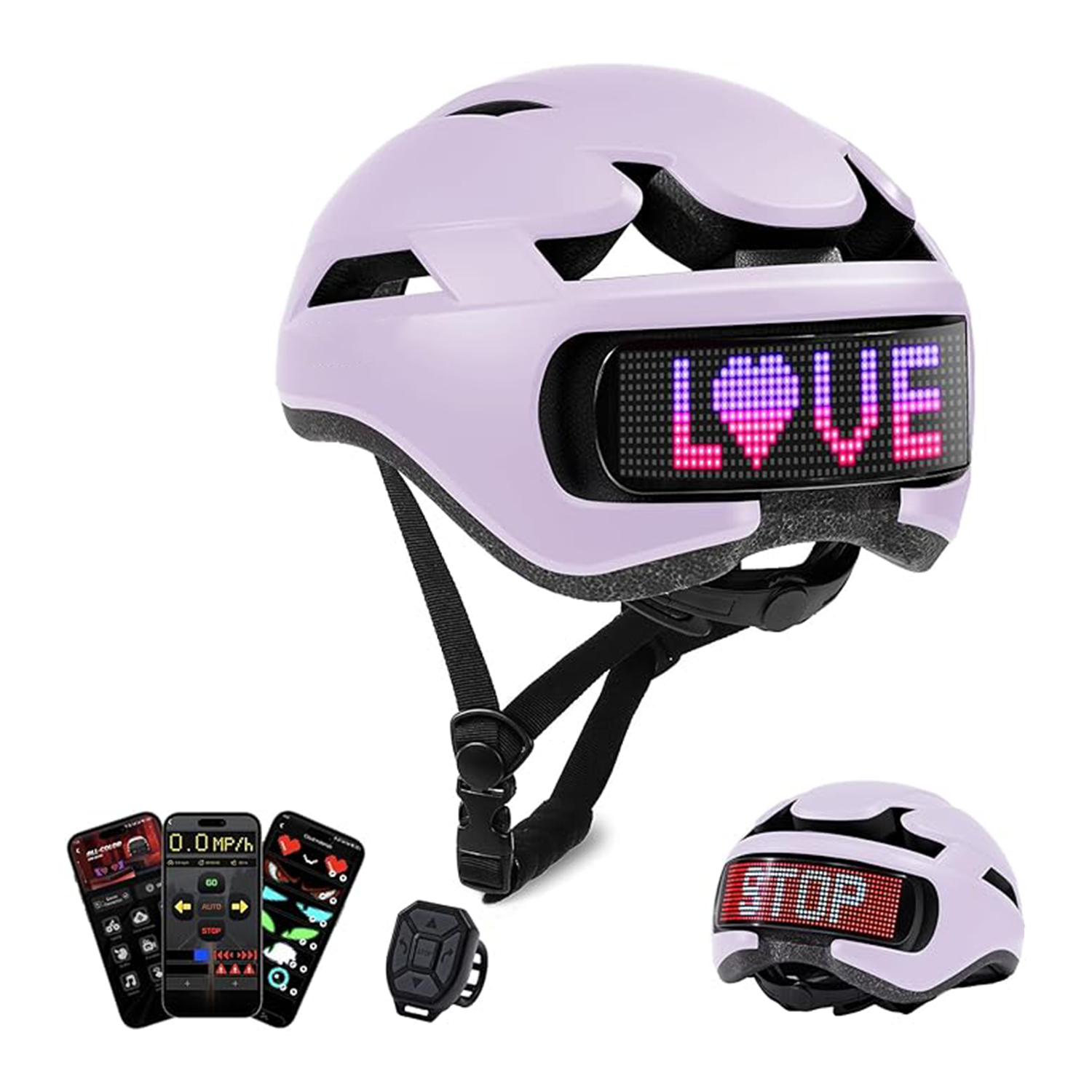 360° high-visibility LED display bicycle helmet with turn signals