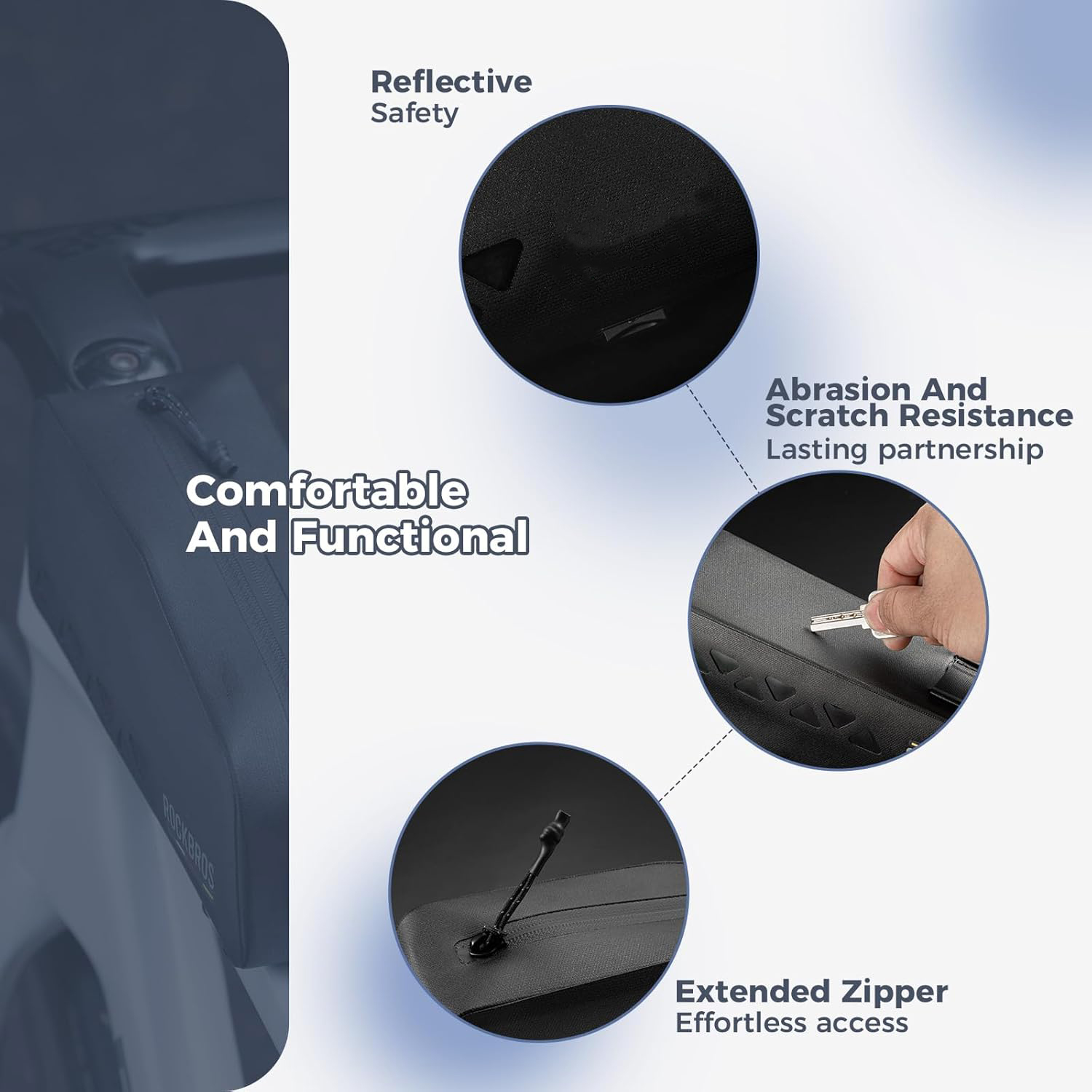 ROCKBROS Road to Sky Fahrrad Rahmentasche 100% Wasserdicht Oberrohrtasche Fahrradtasche für Rennrad MTB Ebikes 1L