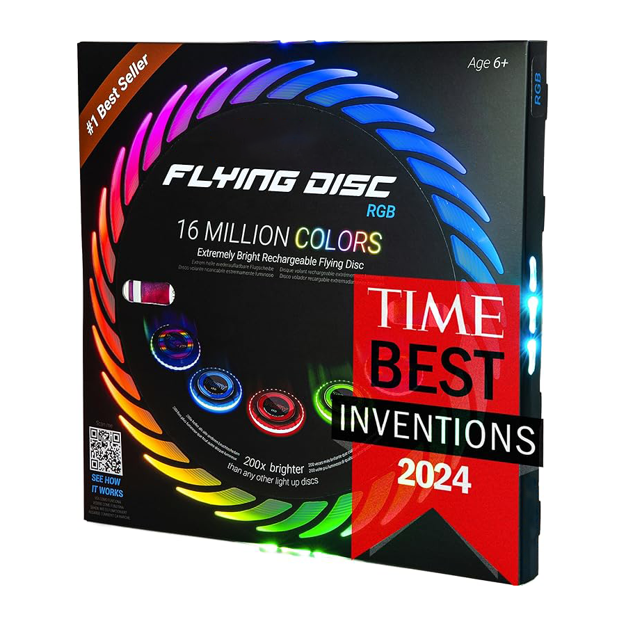 Flying Disc features 108 RGB multi-color LEDs or 36 monochrome LEDs.