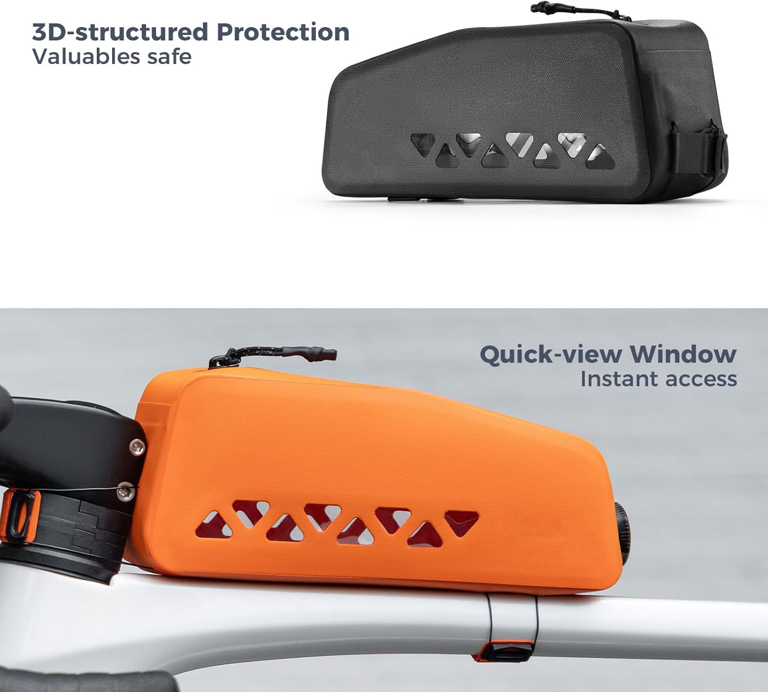 ROCKBROS Road to Sky Fahrrad Rahmentasche 100% Wasserdicht Oberrohrtasche Fahrradtasche für Rennrad MTB Ebikes 1L