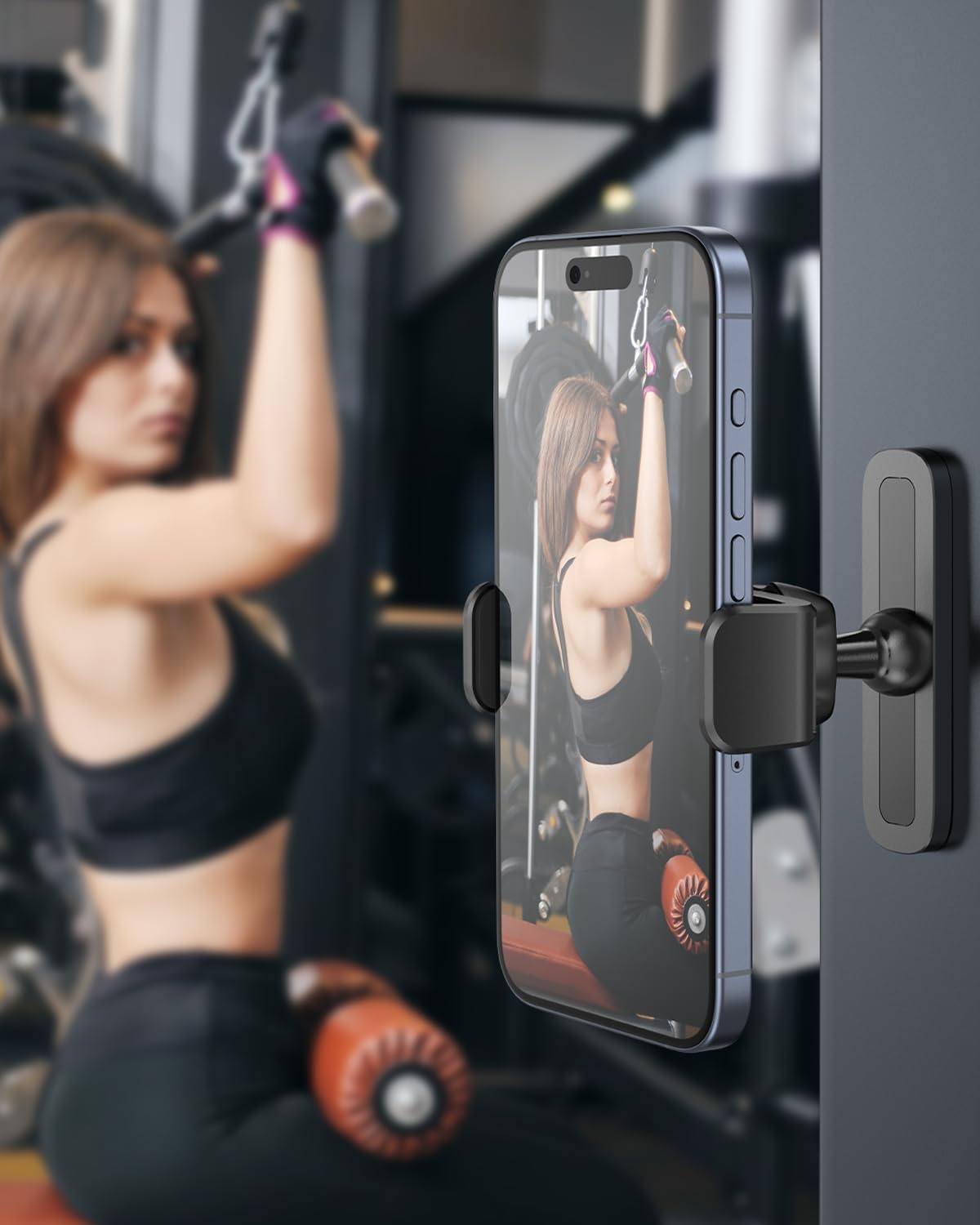 Magnetic Phone Mount | 360° Adjustable Fitness Phone Stand