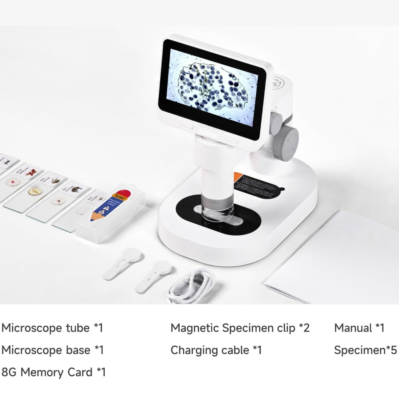 4-Inch IPS Handheld Pocket Digital Microscope – 100-1600x Magnification