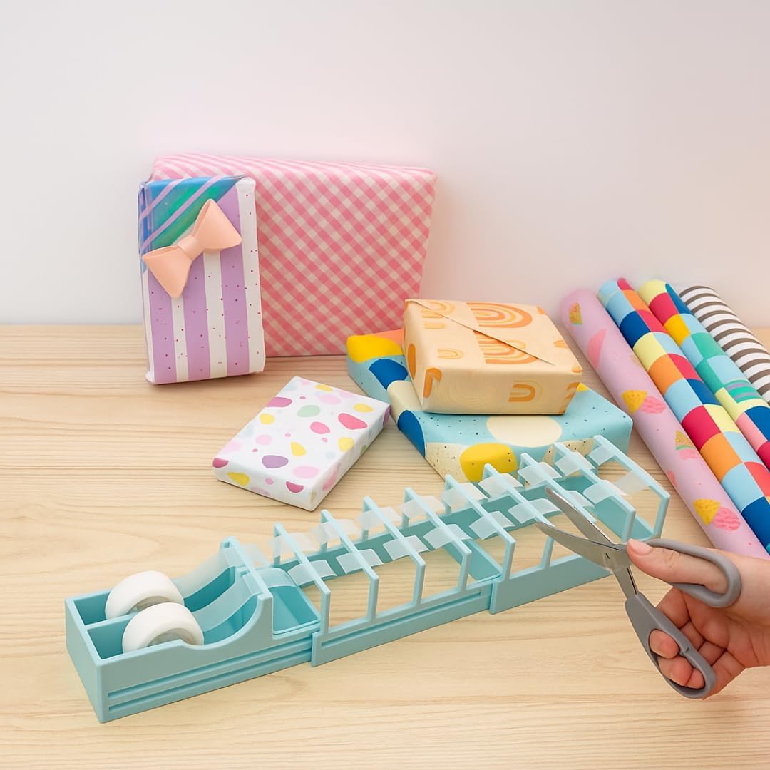 Desktop Tape Dispenser – Prep for Gift Wrapping & Crafting | Blade-Free, Compact