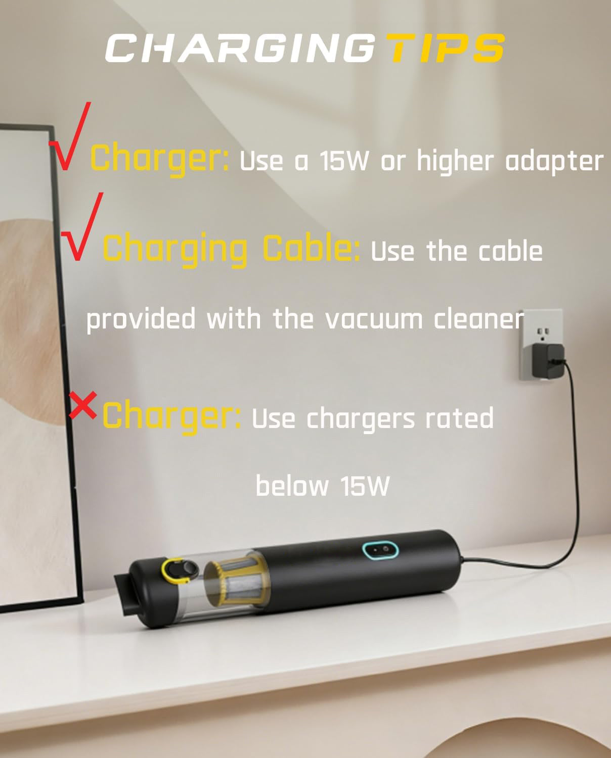 Car Vacuum Cleaner – 4-in-1 Portable Mini Cordless Vacuum