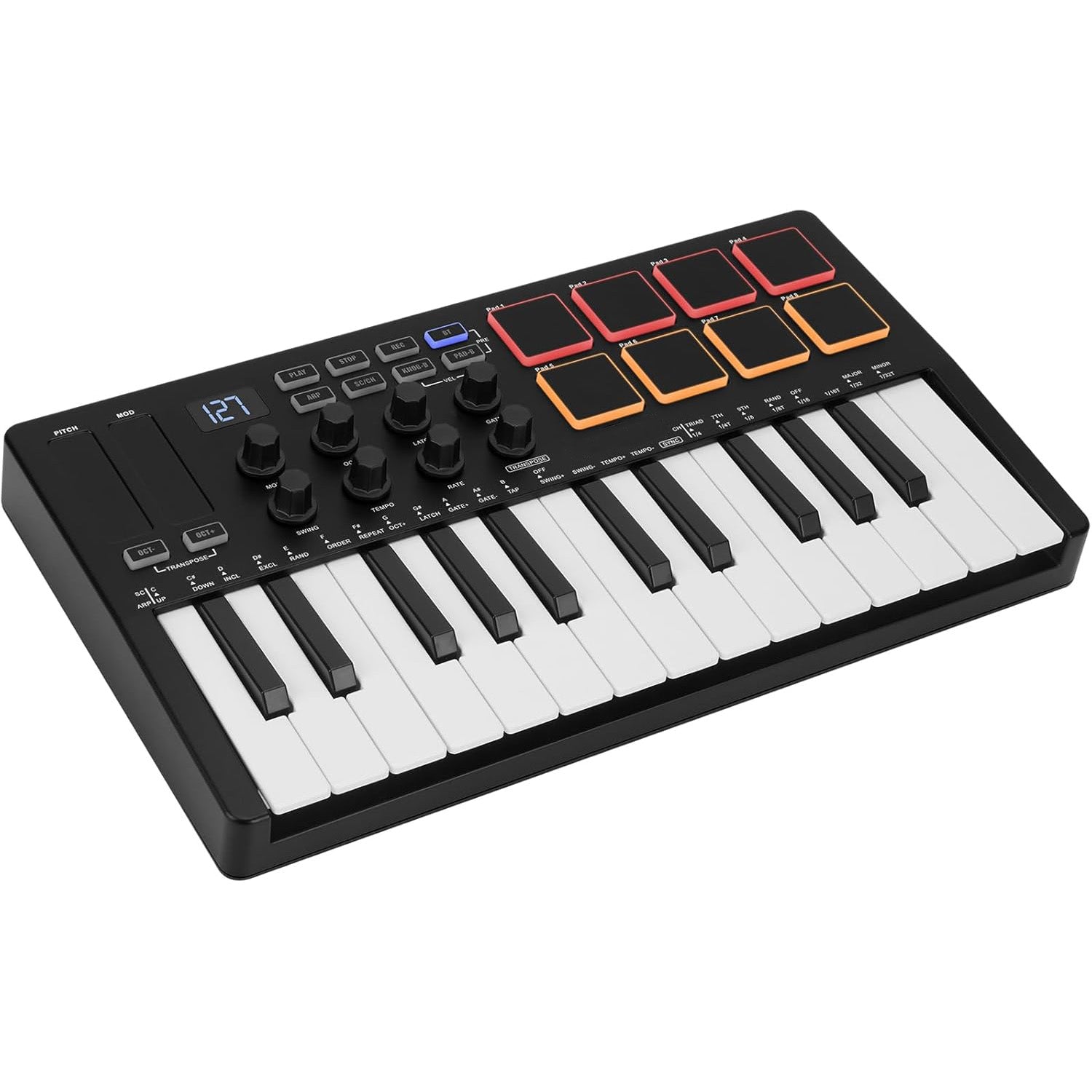 25-Key USB MIDI Keyboard Controller – Bluetooth