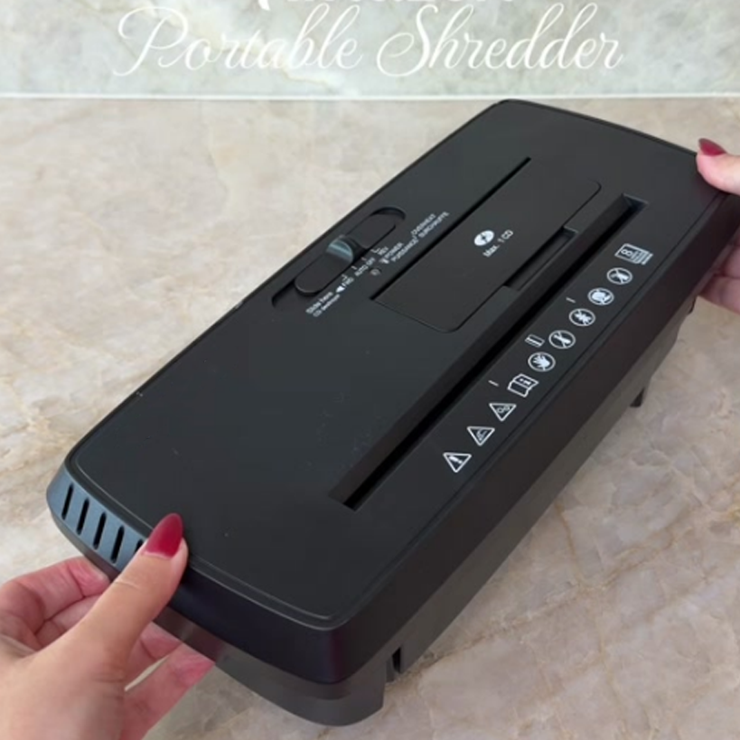 Strip shredder, capable of shredding paper, CDs, and credit cards