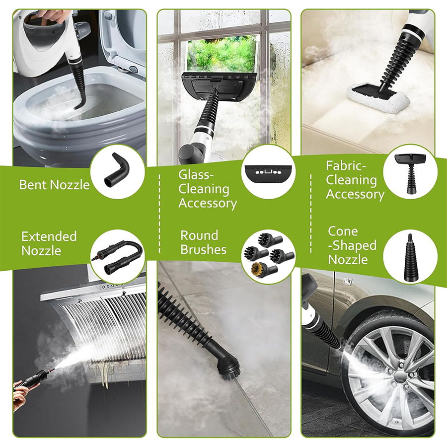 Pressurized handheld multi-functional natural steam cleaner