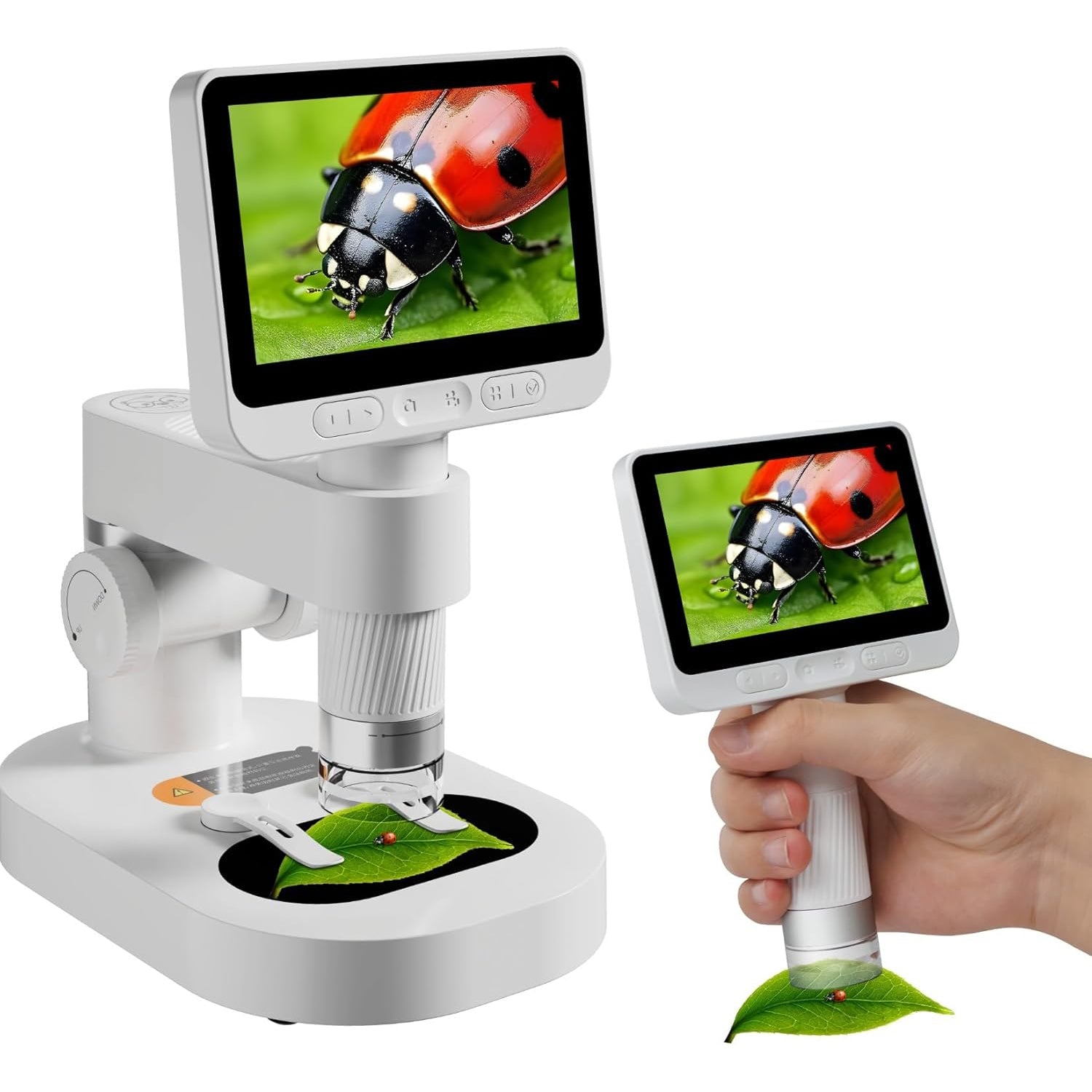 4-Inch IPS Handheld Pocket Digital Microscope – 100-1600x Magnification