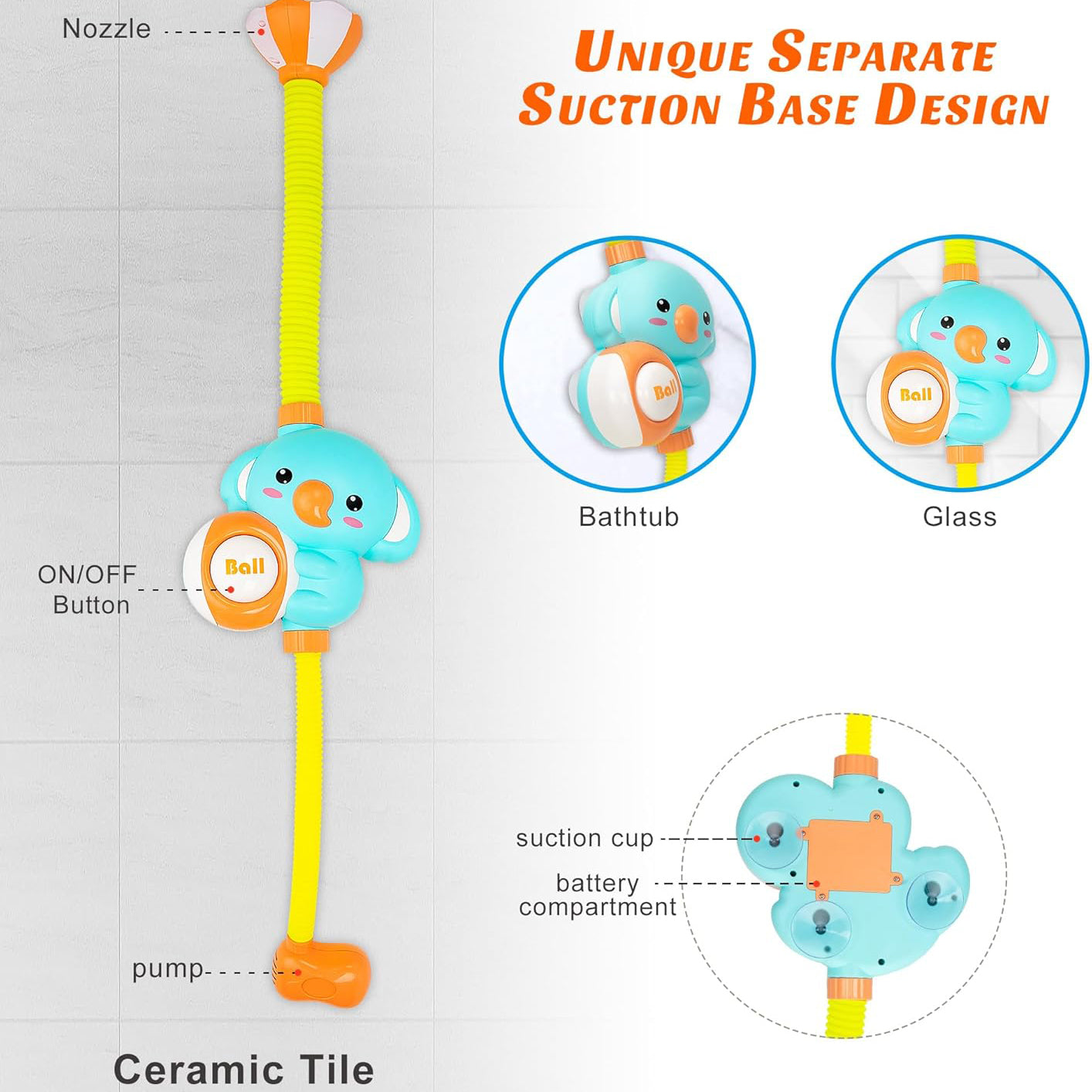 Baby Bath Toy – Automatic Shower Head with Water Pump, Fun Bath Time Toy for Toddlers