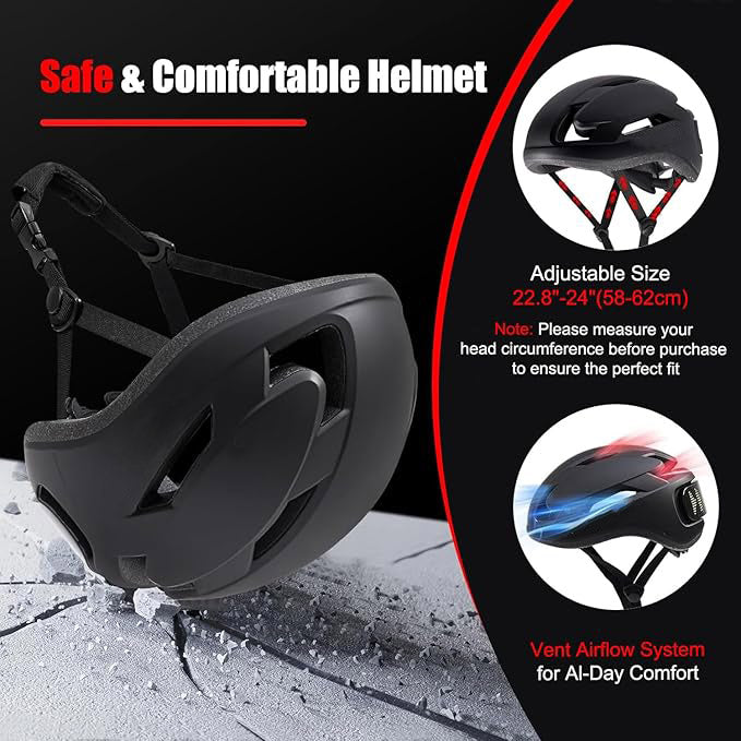 360° high-visibility LED display bicycle helmet with turn signals