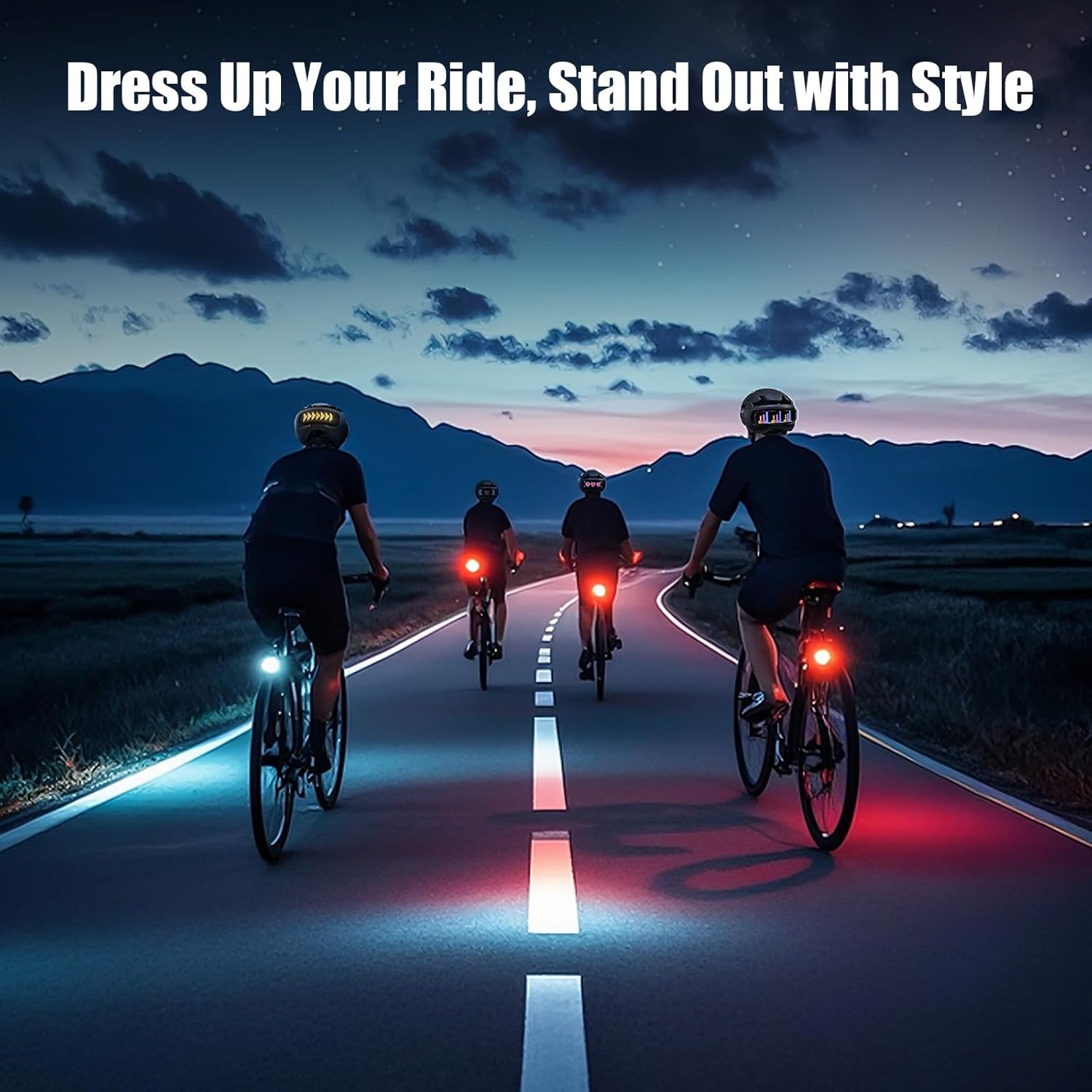360° high-visibility LED display bicycle helmet with turn signals