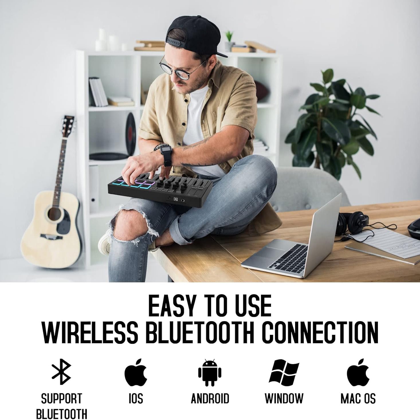 25-Key USB MIDI Keyboard Controller – Bluetooth