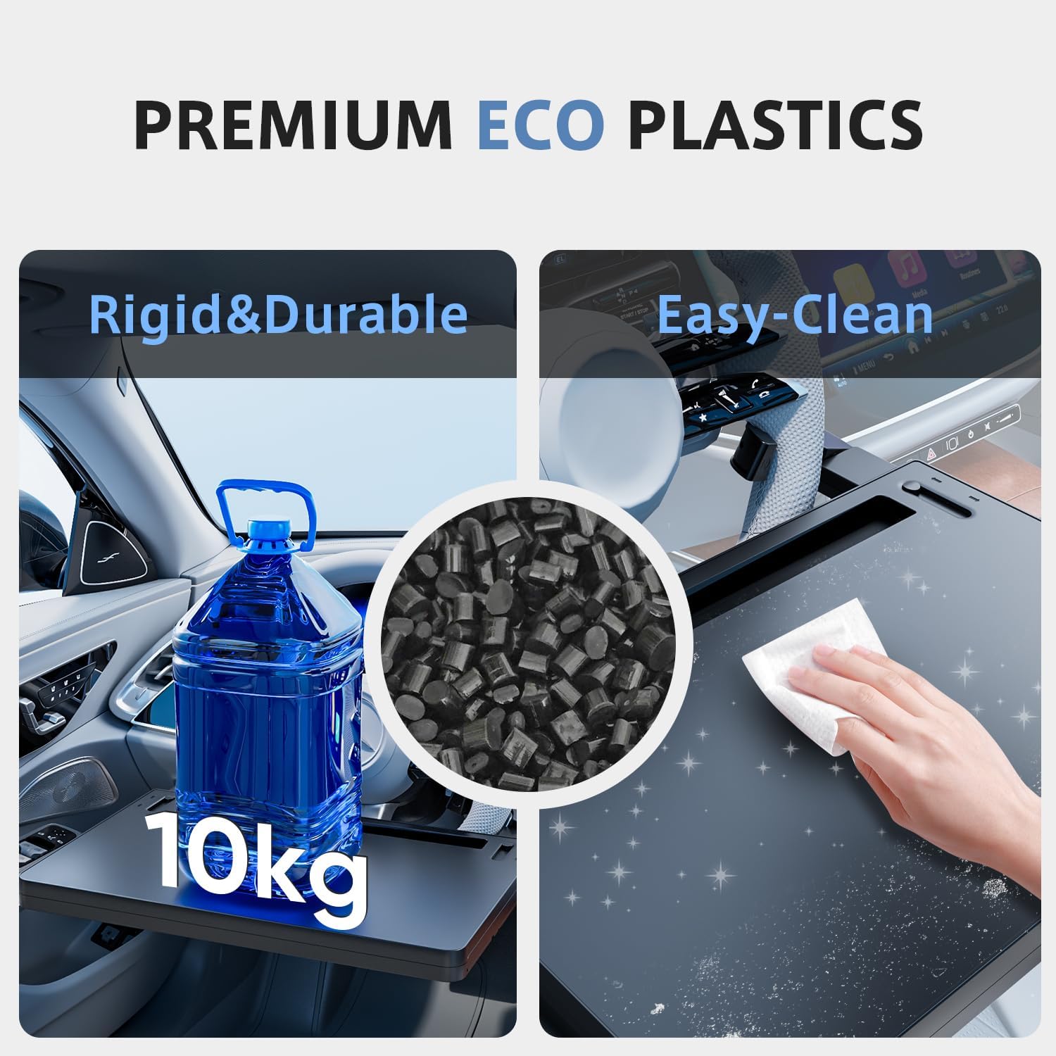 Adjustable car tray with drawer and anti-slip protective rubber