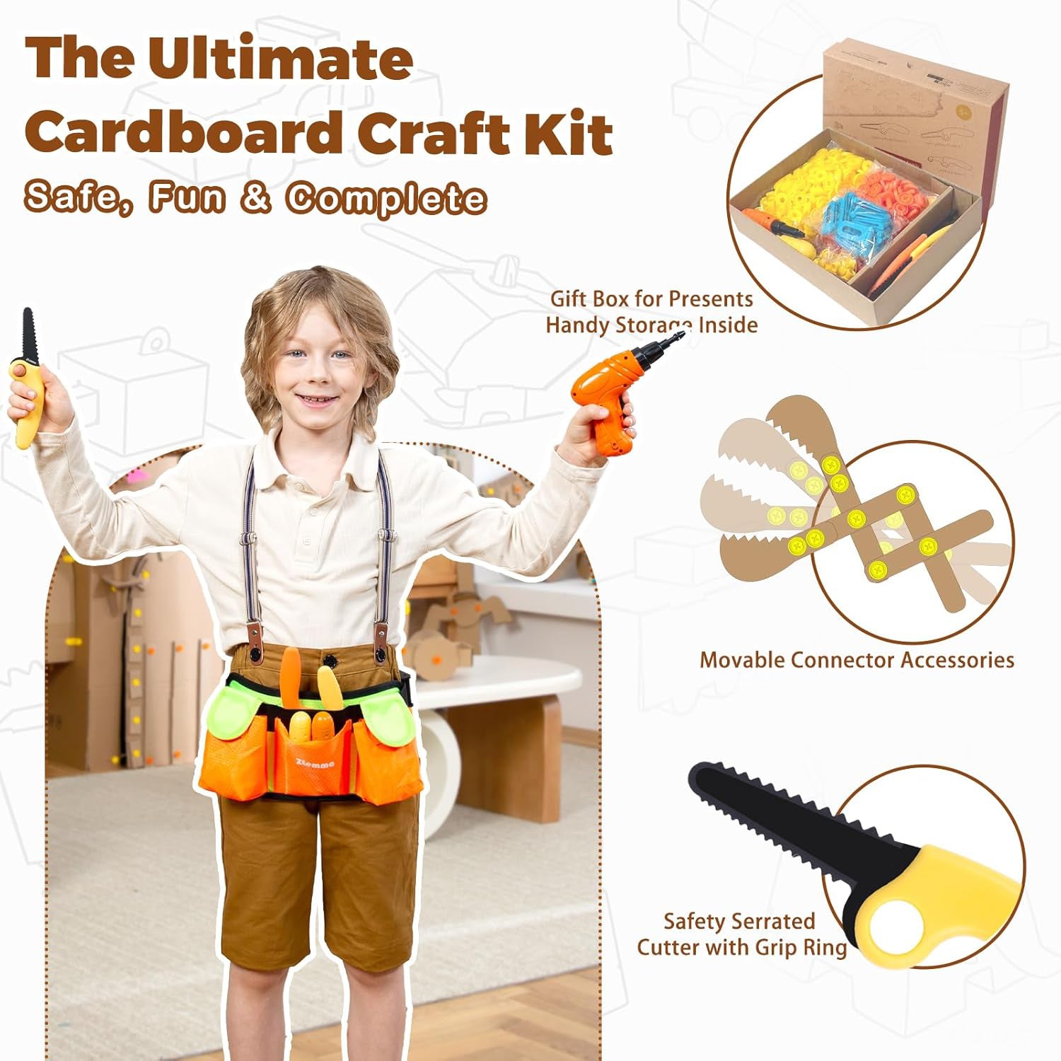 Cardboard Building Set – 401-Piece STEM Construction Kit for Kids