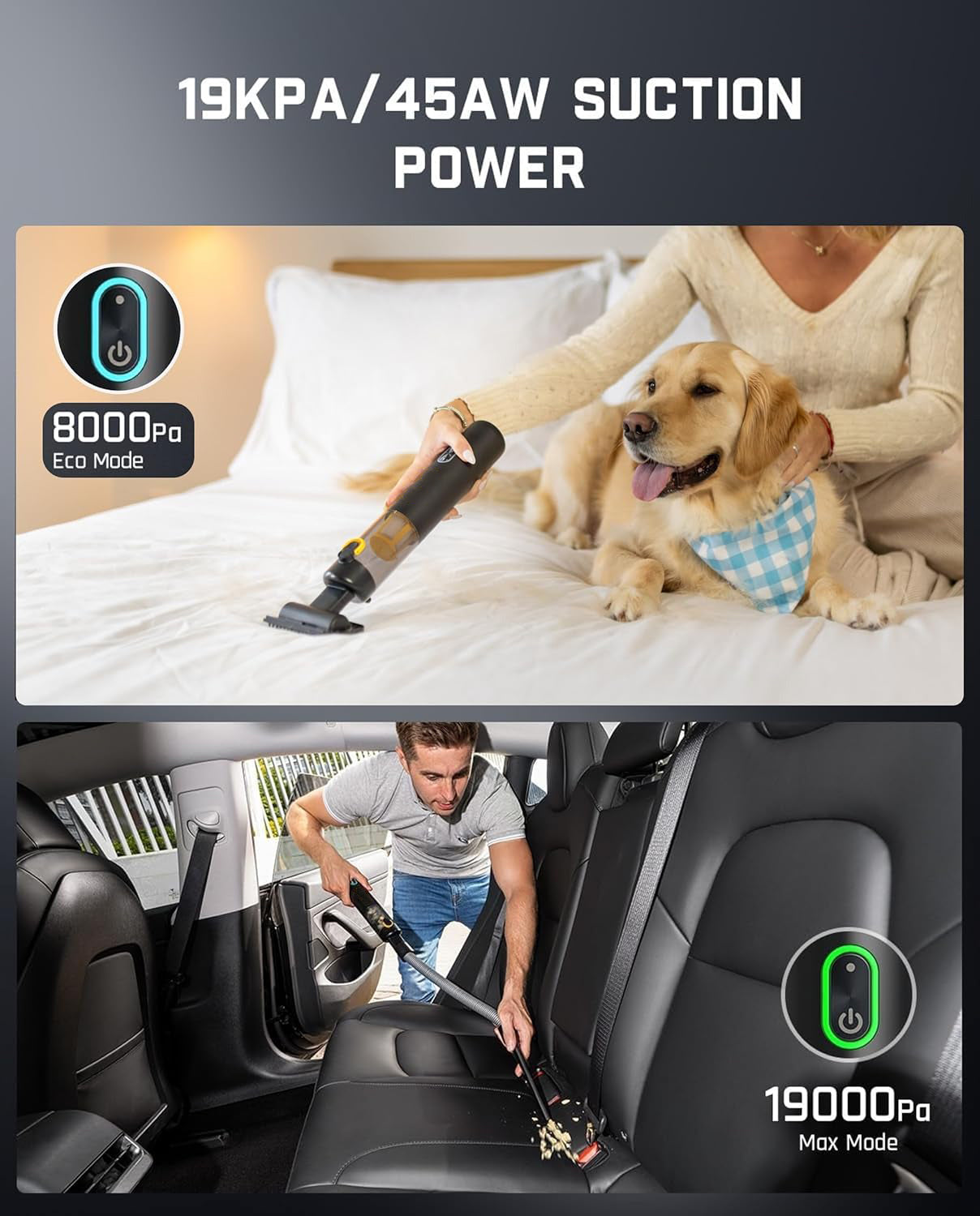 Car Vacuum Cleaner – 4-in-1 Portable Mini Cordless Vacuum