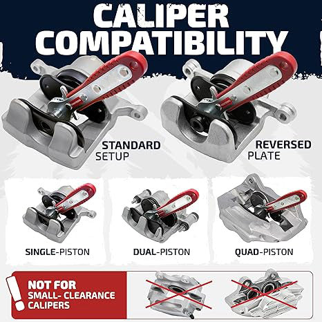 Brake caliper compression tool with ratchet handle and reinforcing ribs