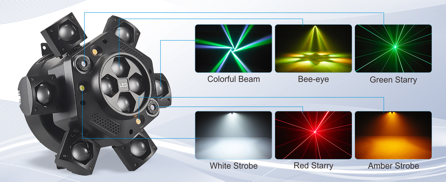 6 arms moving head stage light