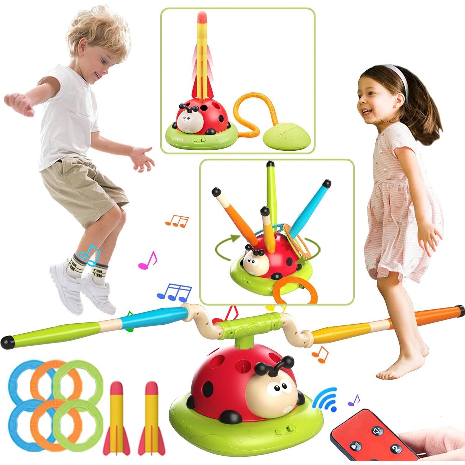3-in-1 Musical Jumping Fun Ladybug Toy