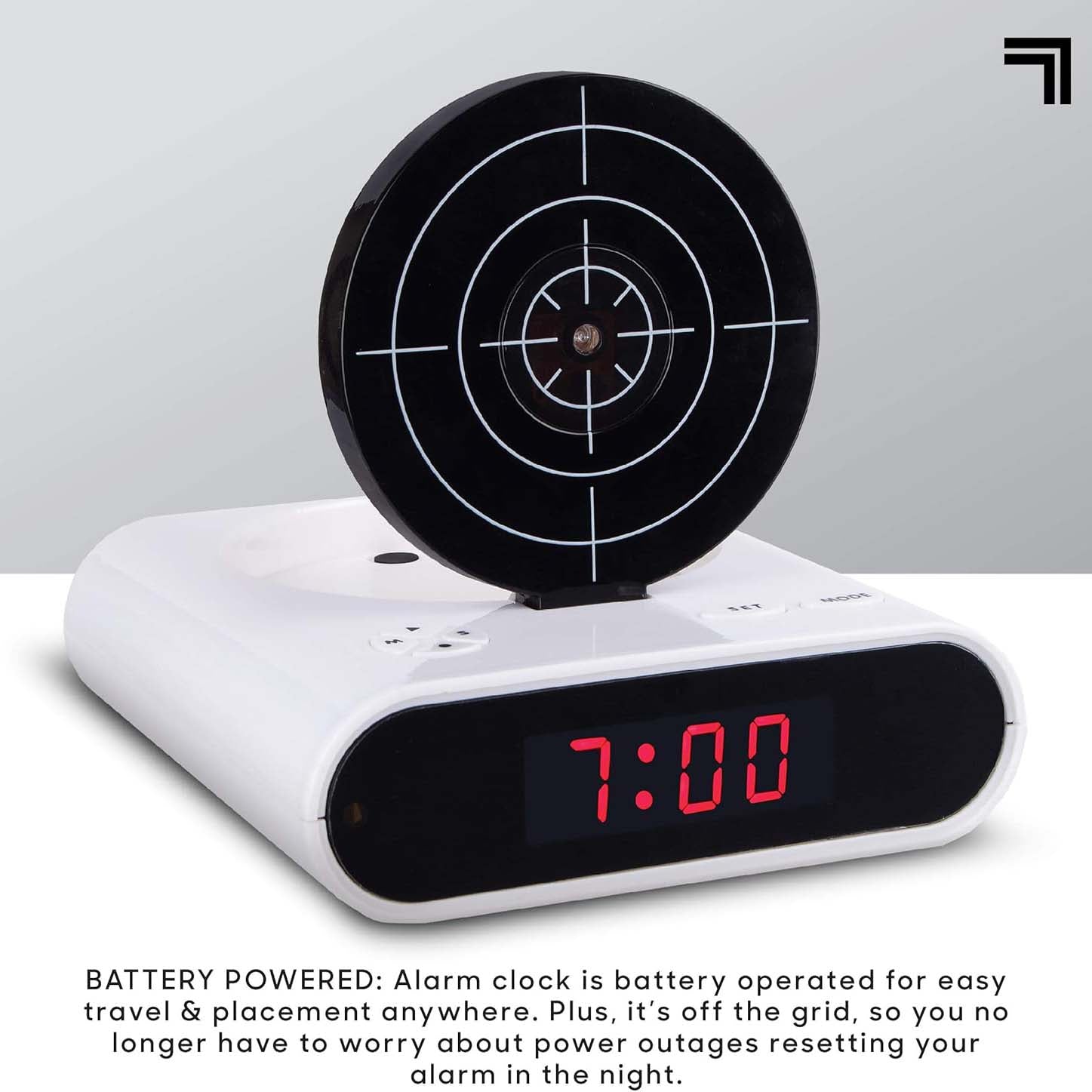 Shooting Alarm Clock – Battery Model Target Practice Wake-Up Game