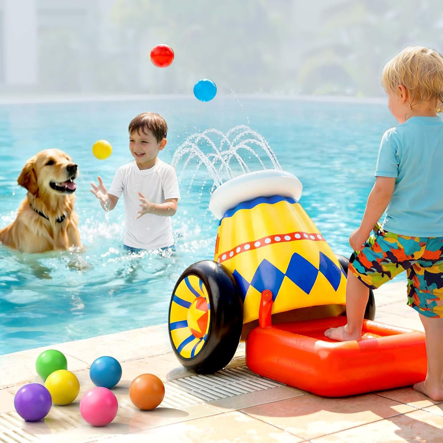 Inflatable Ball Launch Game – The Ultimate Pool Party Challenge