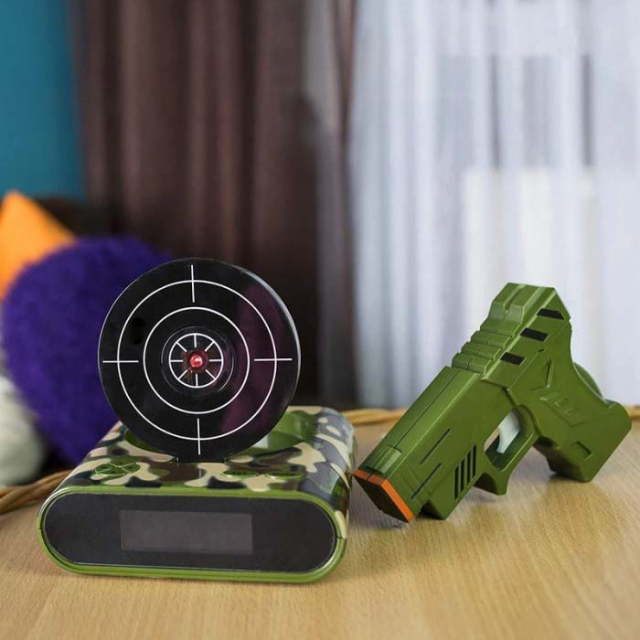 Shooting Alarm Clock – Battery Model Target Practice Wake-Up Game
