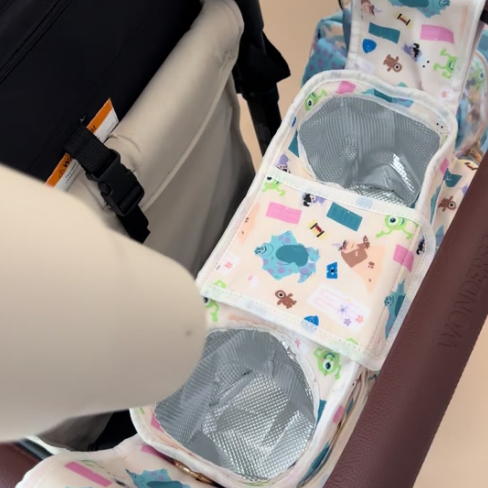 Single Stroller Organizer – Insulated Cup Holders & Snack Pocket