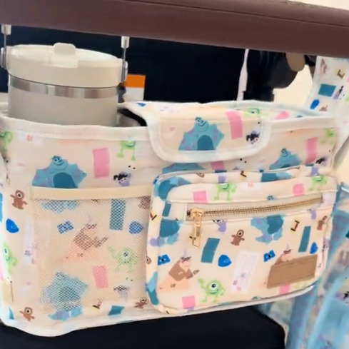 Single Stroller Organizer – Insulated Cup Holders & Snack Pocket