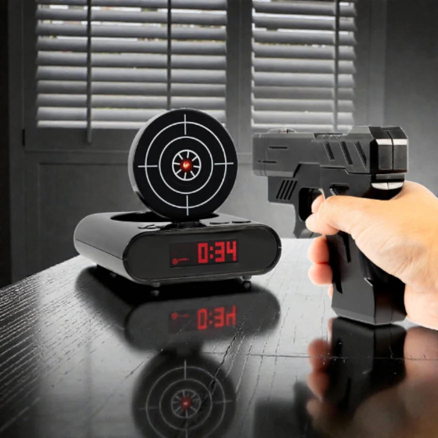 Shooting Alarm Clock – Battery Model Target Practice Wake-Up Game
