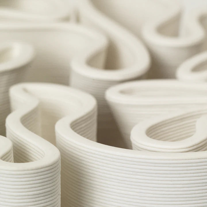 3D Printed Ceramic Vase – Fabric-Like Folded Design