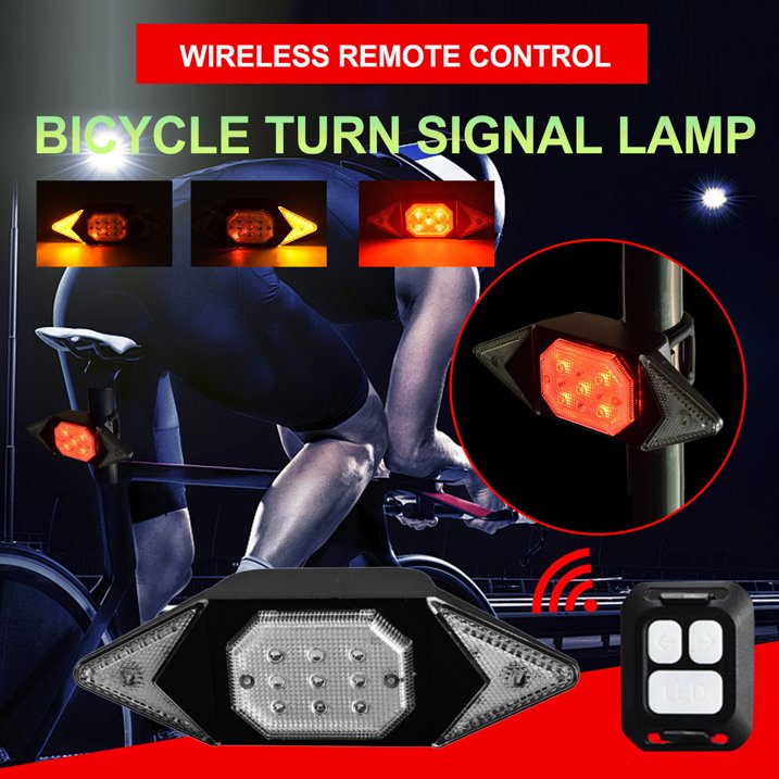 Bicycle Tail Light with Remote Control | Waterproof Warning Cycling Light