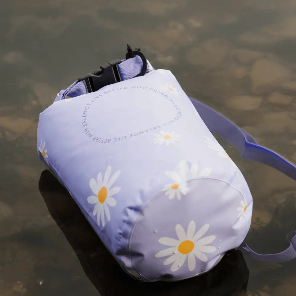 Waterproof Bag for Water Sports – Floral Pattern Roll-Top Dry Bag